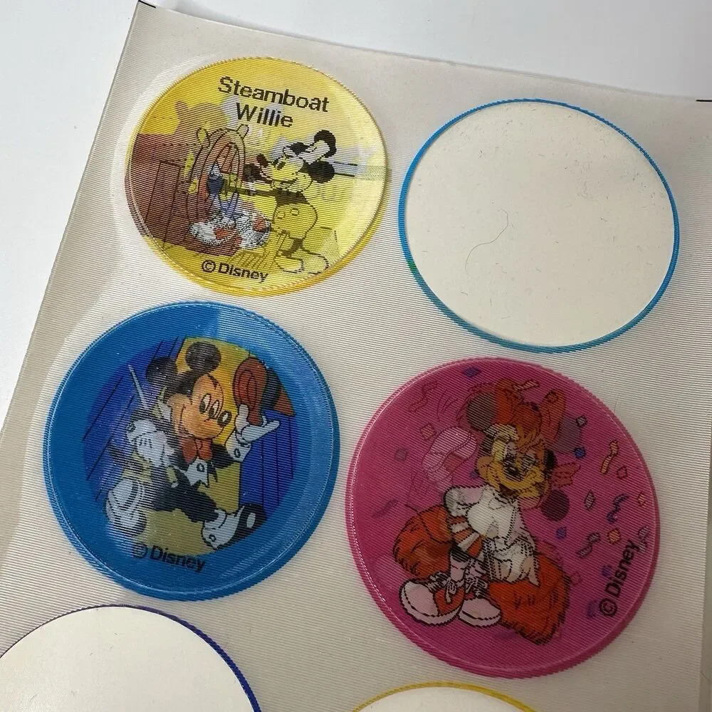 Lot 6 Incomplete Sticker Sheets Vintage & New Disney Hallmark Peanuts Lenticular